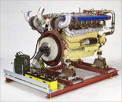 Universal Engine Support with 12-cylinder Diesel engine